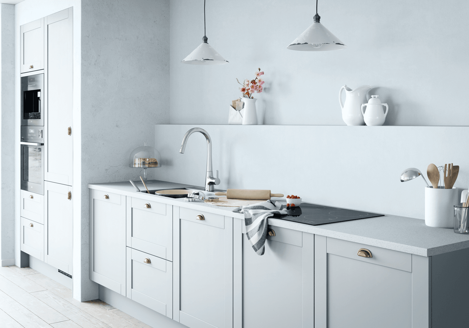 Kjøkkenkran med avstengning, 3 V | 3031F | Krom