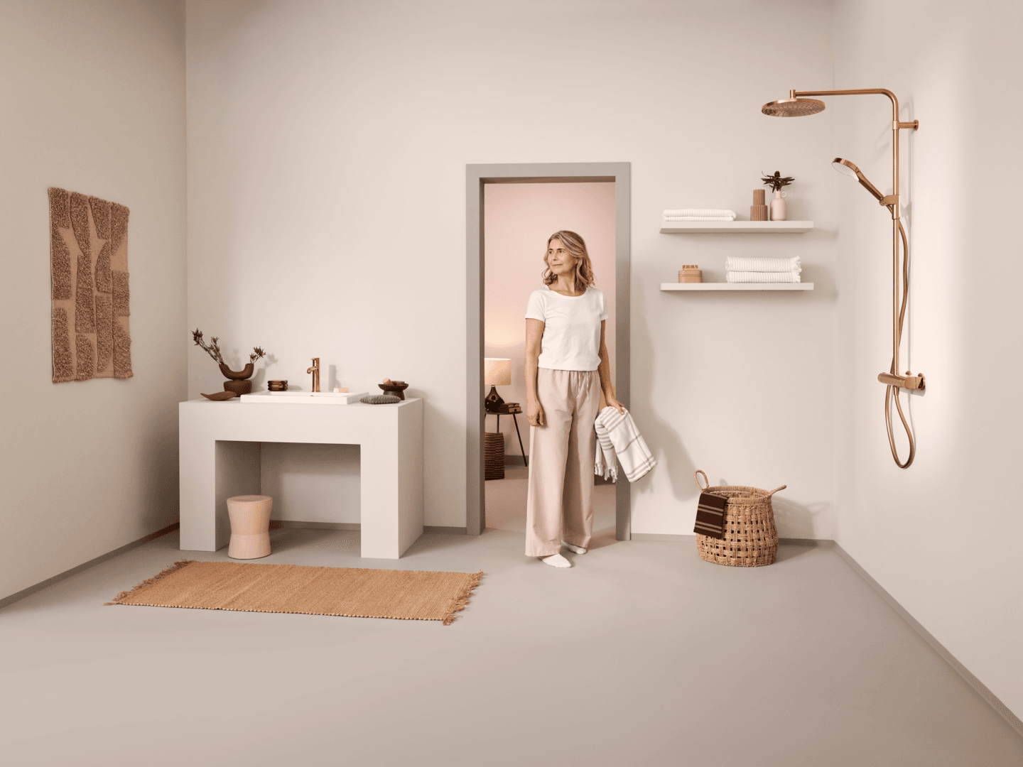 Dusjkran med rain shower | 7192N-81 | Børstet bronse