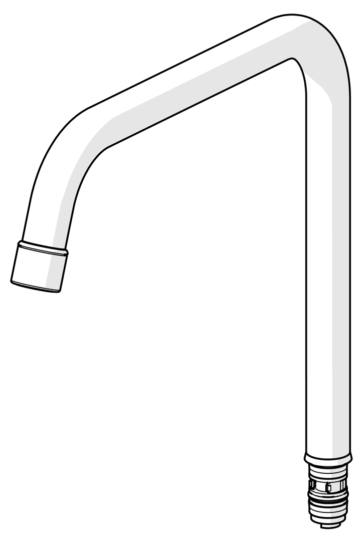 Høy tut, L=255 | 1000228V | Krom