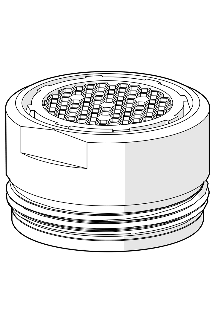 Strålesamler, STD M24x1, Laminar | 1018569V | Krom