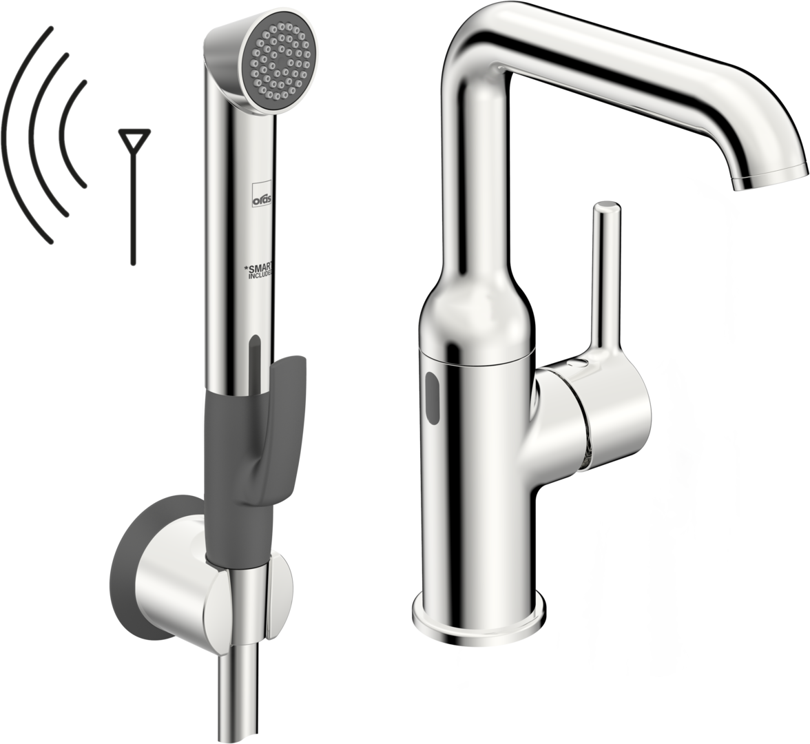 Washbasin faucet, 3 V, Bluetooth, 2617FHZ, #color_Chrome