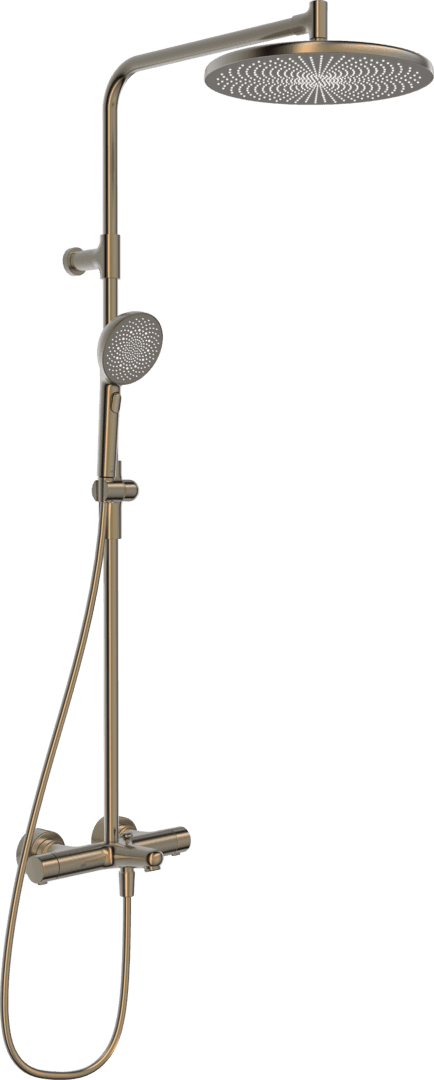 Dusjkran med rain shower | 4793-81 | Børstet bronse