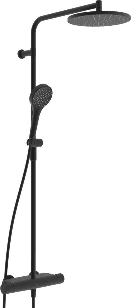 Dusjkran med rain shower | 7192N-33 | Svart matt
