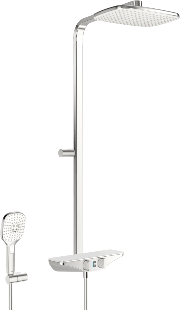 Dusjkran med rain shower, 6 V, Bluetooth | 7592-11 | Krom/Hvit